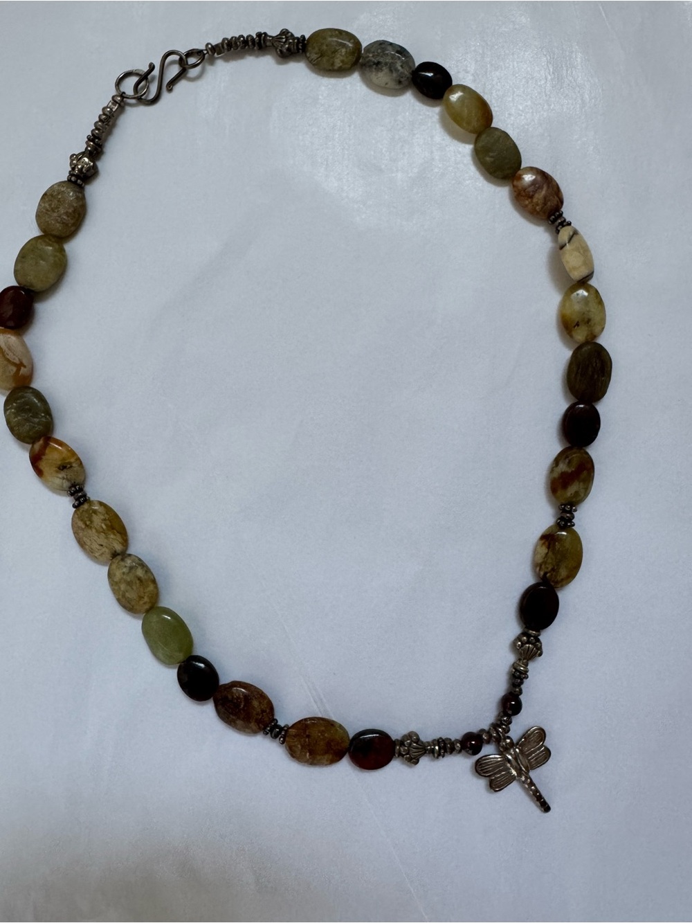 Dragonfly Necklace Artisan-crafted New Mexico silver and stones Handmade Jewelry